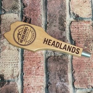Headlands Brewing Co California wooden beer tap handle